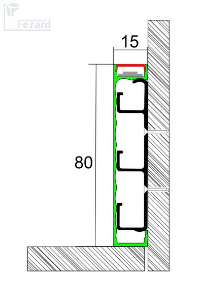 Алюминиевый плинтус Fezard Кабельный ALP-G80-LA Алюминий 80*15*2500 мм в Ижевске