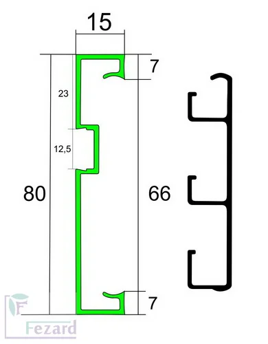 Алюминиевый плинтус Fezard Кабельный ALP-G80-LF Алюминий 80*15*2500 мм в Ижевске