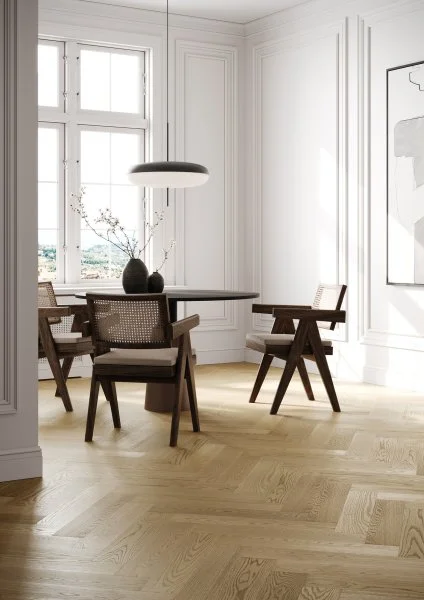 Паркетная доска Quartz Parquet Английская Ёлка Дуб Шампань 33-414 в Ижевске