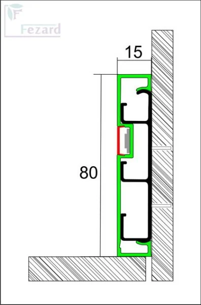 Алюминиевый плинтус Fezard Кабельный ALP-G80-LF Алюминий 80*15*2500 мм в Ижевске