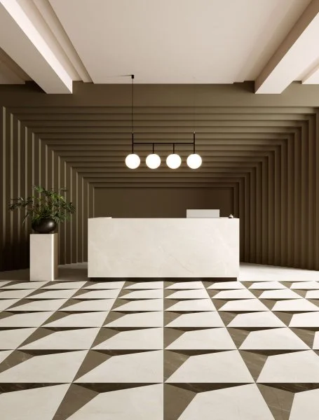 Керамогранит Coliseum Фьямма Уайт Вставка Фрэйм 60х60 (Натуральный и Реттифицированный) в Ижевске