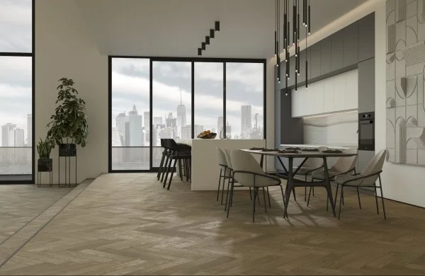 Паркетная доска Quartz Parquet Английская Ёлка Дуб Карельский 33-419 в Ижевске